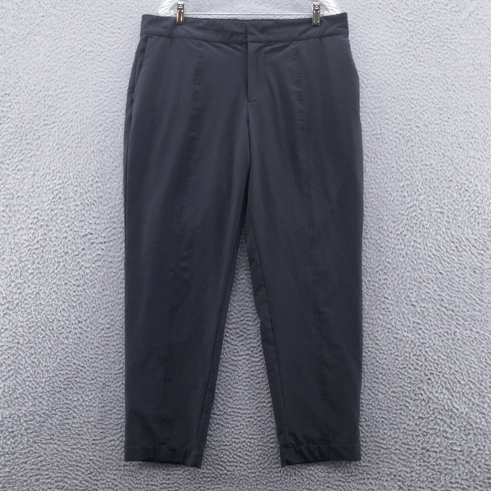 Mondetta Womens Black Stretch Pintuck Ankle Pants Size 14 Tapered Athleisure